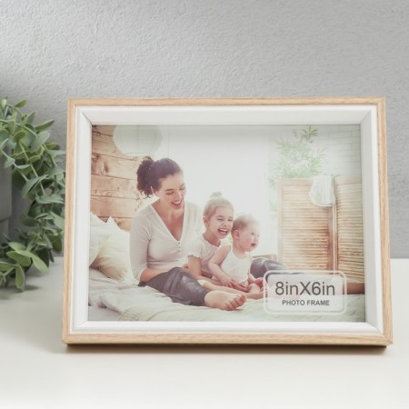 Photo frame wood, glass 15x20 cm "Eco Light" beige-white 3x17x22 cm