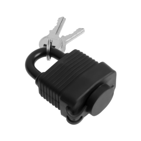 Lockland hinged lock, 40 mm, moisture -proof, short handle, 2 keys, black color