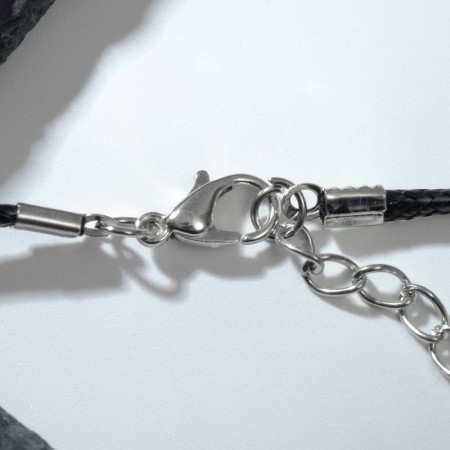 Unisex pendant "Dragon Fang", black color on a black lace, 45 cm-3