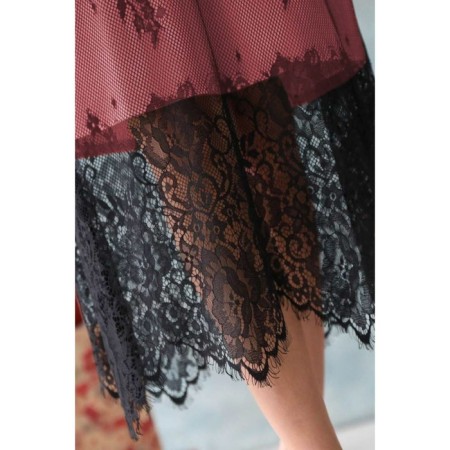 Women's dress, size 46, coral color, black-8