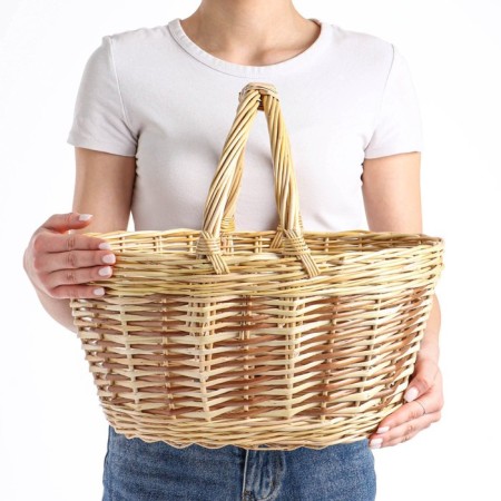 Basket "Picnic", bottom: 32 × 15 cm, top: 42 × 28 cm, h = 21/37 cm, vine