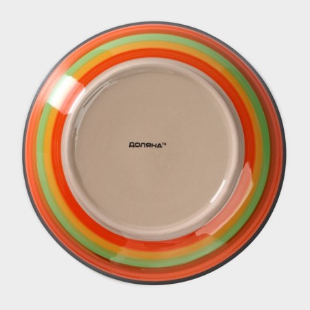 Plate ceramic deep shade "India", 600 ml, d = 20 cm, color orange color-3