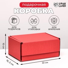Self -charged box, red, 22 x 16.5 x 10 cm