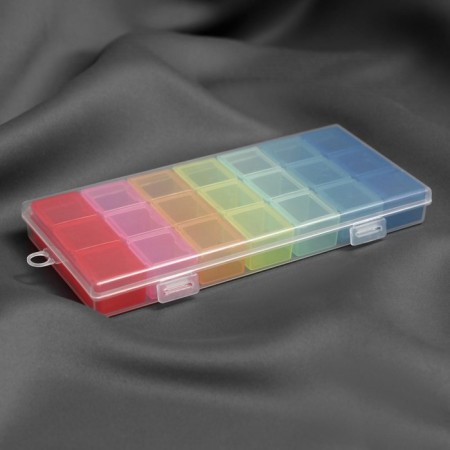 Organizer for needlework, 7 organizers of 3 departments, 19 × 8 × 2 cm, color mix-3