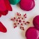 Brooch "Flower" polar, red-white color in pink gold