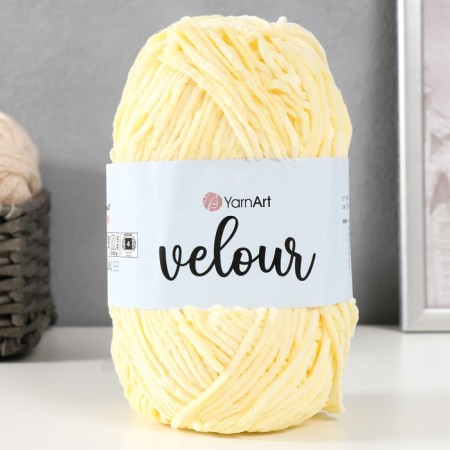 Yarn "Velour" 100% micropoliester 170m/100g (844 yellow)-1