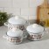 Set of pan “Chinese rose”, 3 subjects: 1.5 l, 2 l, 3 l, enameled covers, induction