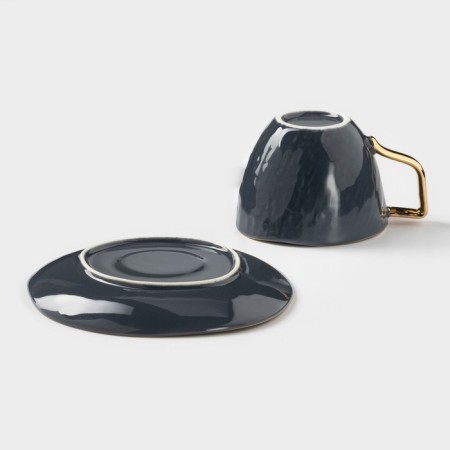 Tea couple ceramic Green, 2 items: a cup 220 ml, a saucer d = 14.5 cm-5
