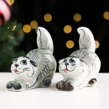 Souvenir "Kotik", Gray Mix, Gzhel-3