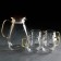 Set for drinks made of glass Magistro "Ice", 5 items: jug 1.6 liters, 4 circles 300 ml