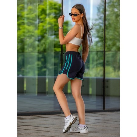 Women's shorts ise, size 48 cm, dark blue color, turquoise-12
