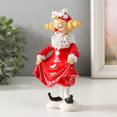 Souvenir Polystone "Clows" white-red 9x6x16.5 cm-1