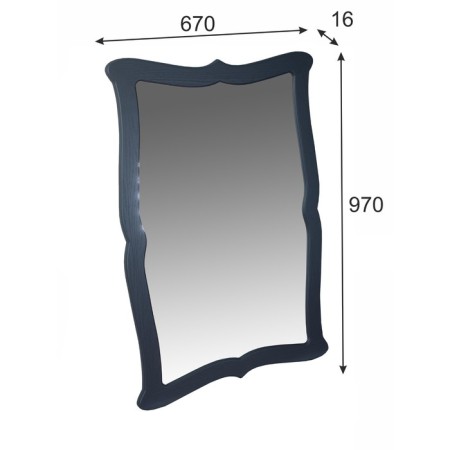 Mirror hinged berge 23, 670x16x970, gray graphite-1