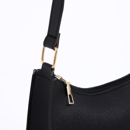 Bag Women's Baget with a zipper, black color-4