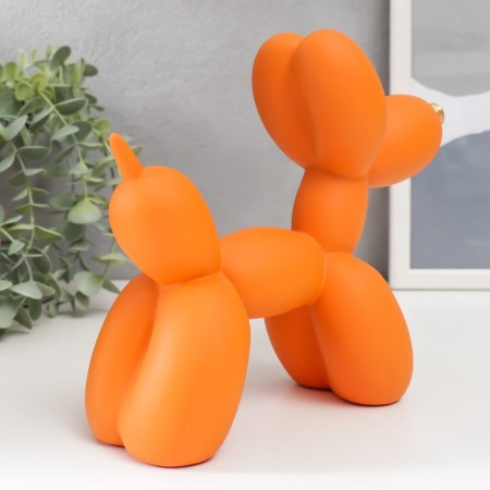 Souvenir Polystone "Air Ball - a Dog with a Golden Nosom" light orange 7.5x20.5x17.5 cm-2