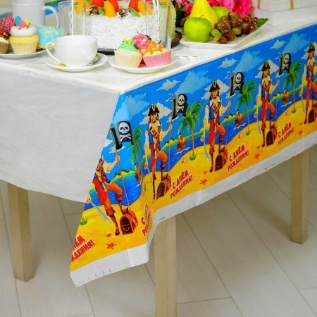 The single tablecloth "Happy Birthday", Pirate, 180x137 cm-1