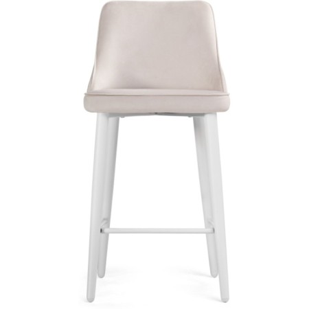 Barry atani metal stool/velor, white/cream 48x44x97 cm-1