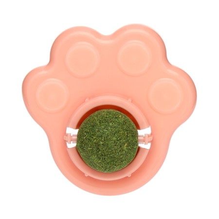 A toy for cats with cat mint "paw", 8.5 cm, pink-3