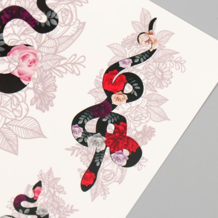 Tattoo on the body "Flower snakes" 10x15 cm-2