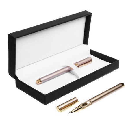Gift handle, feathers, in the leatherette case, golden housing