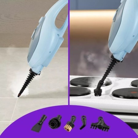 Steam mop KitFort KT-1044, 1500 W, 350 ml, cord 8 m, blue-1