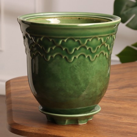 Pot Flower Uta No. 3, Green 2.5 L