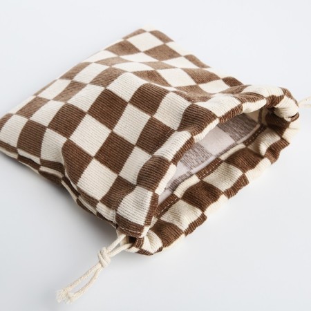 Cosmetic bag - a bag of ties, beige/brown color-2
