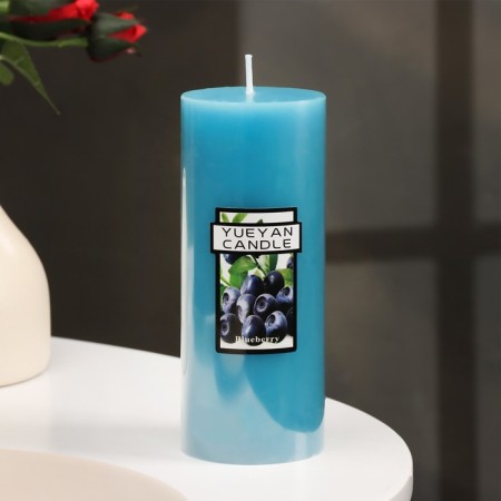 Candle-cylinder aromatic "blueberries", 6x15 cm-2