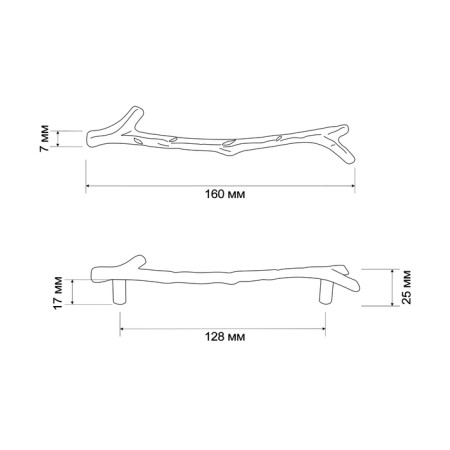 Cappio “branch” handle “branch” RSC009, m/o 128 mm, color old bronze-4