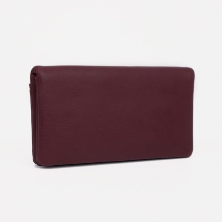 Women's wallet on magnets, burgundy color-1
