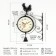 Wall clock doubles, on the suspension "weather vine", smooth move, D-19 cm, 48 x 32 cm, 2 aa