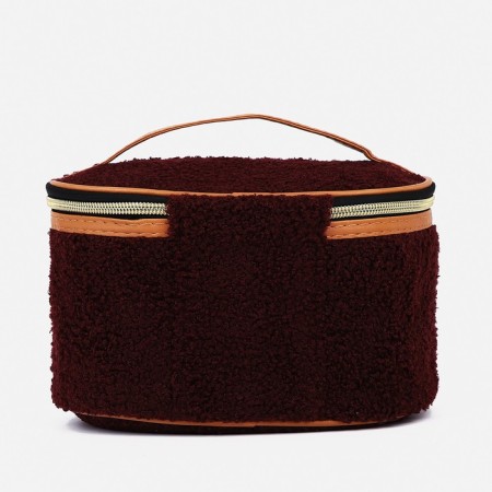 Cosmetic bag with a zipper, with a lining, purple color-1