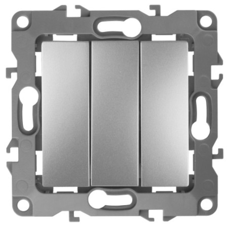 Triple switch, 10AX 250V, IP20, era12, aluminum