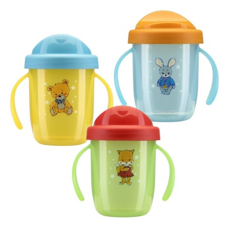 Drill-navigye with handles, hard nose, 210 ml, from 6 months., Mix colors