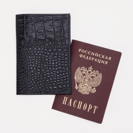 Cover for passport, black color-3