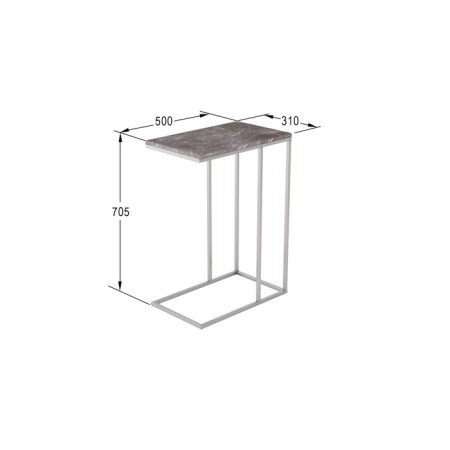 Class table "Agami", 500 × 310 × 705 mm, MDF, color gray marble-2