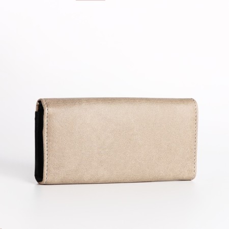 Women's wallet on the button, beige color-1