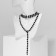The necklace "Vespers" three rows, the color is black in silver, 45 cm
