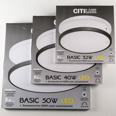 Lamp of the Citilux “BASIC” CL738320V, 40x40x2.5 cm, 1x32W, LED, white color-7
