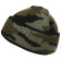 Knitted hat, three -core, with lapel, wool/acrylic fabric, green KMF color, dimensionless