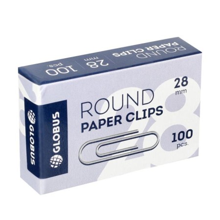 Office clips Globus, 100 pcs., 28 mm, without coating-4