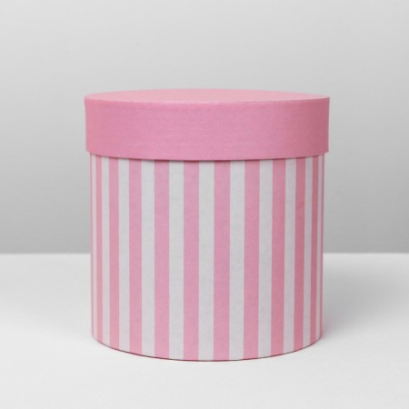 Gift round, packaging, “pink strips”, 15 x 15 cm-1
