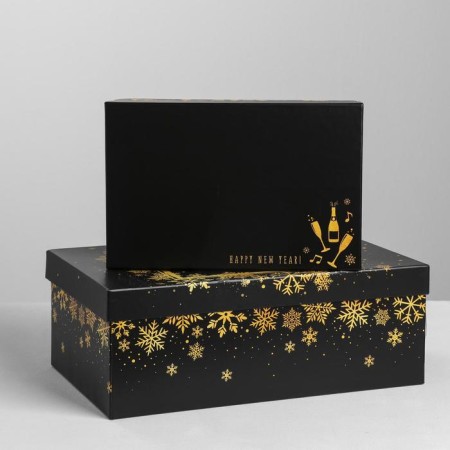 A set of boxes 10 in 1 “gold”, 12 x 7 x 4–32.5 x 20 x 12.5 cm, New Year-3