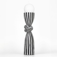 Climber for one candle “Knot”, white-black color 29.5 x 7.5 x 7.5 cm