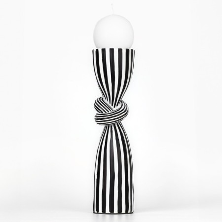Climber for one candle “Knot”, white-black color 29.5 x 7.5 x 7.5 cm