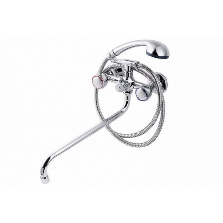 FAUZT FZS-511-17 bathtub mixer, two-wound, long spout, shower set, chrome