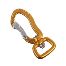 Carabiner with a latch and a swivel, 7x3 cm, 200 kg, yellow