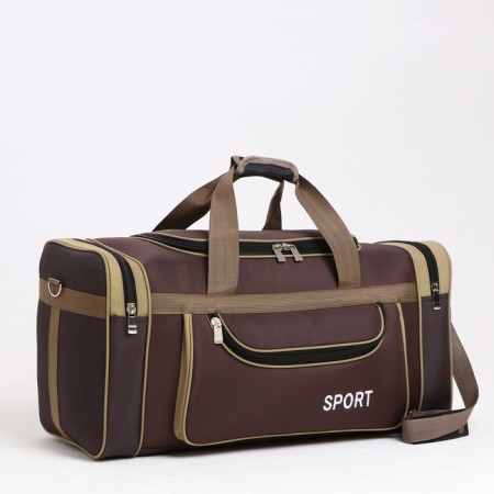 Road bag with lightning, long belt, brown color