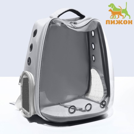 Backpack for carrying "cat", transparent, 32 x 28 x 42 cm, gray