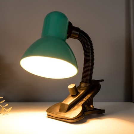 E27 desktop lamp, light regulatory, on a clamp (220V) green (108a) Risalux-11